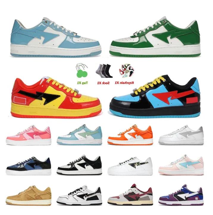 

Designer Running Shoes bapestars Sk8 Sneakers Sta Patent Leather Green JJJJound Black White Plate-forme for Men Women Trainers Jogging Eur 36-45