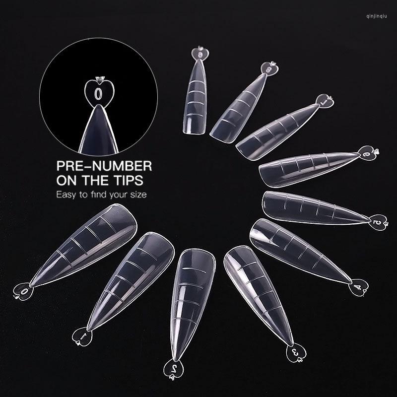 

False Nails 100pcs/box Ballerina Nail Art Tips Transparen Natural Full Cover Fake Acrylic Tools, Picture shown