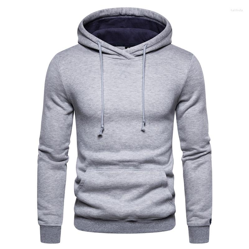 

Men's Hoodies 2023 Sporting Men Fleece Pure Color Sweatshirts Velvet Fabrics Spring Casual Solid For Women, Gray