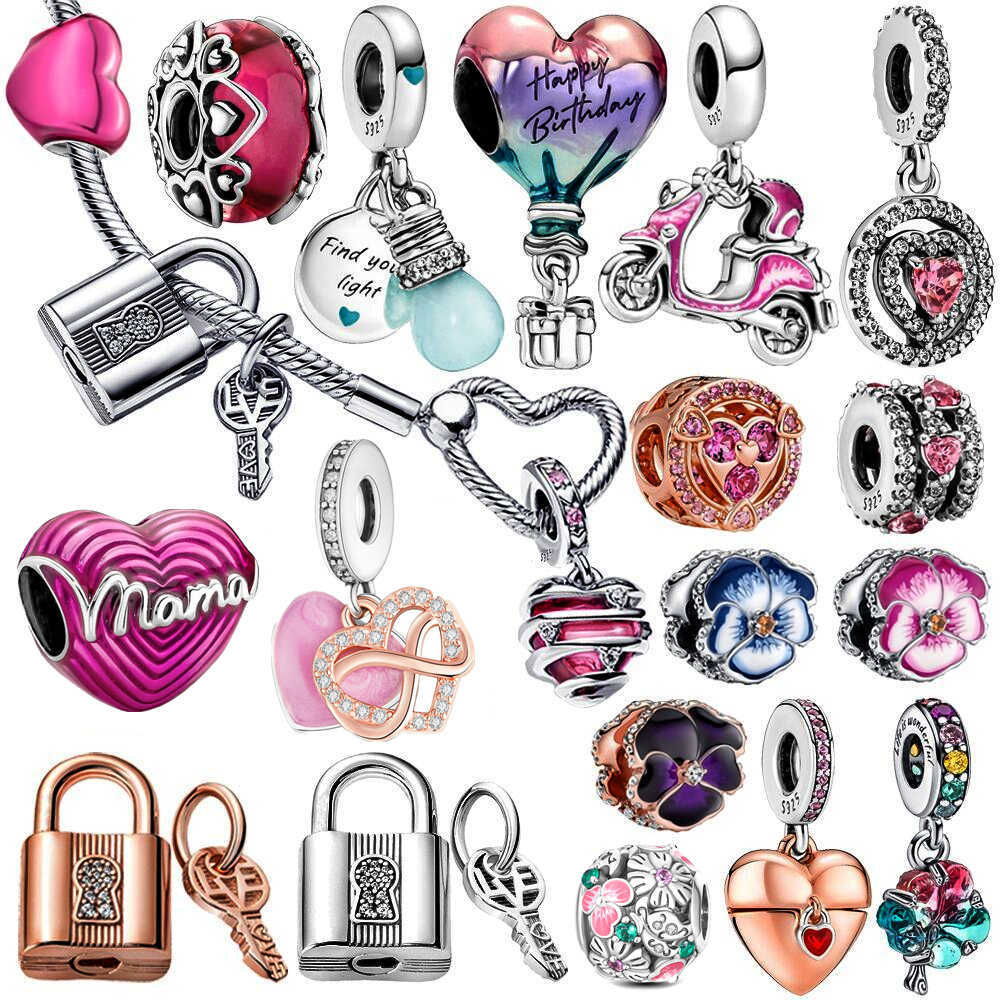 

Charm Bracelets Sparkling Pink Hot Air Balloon Dangle Charms 2022 New Fit Pandora Silver 925 Original Bracelet Beads Charm for Pendant Jewelry L230227