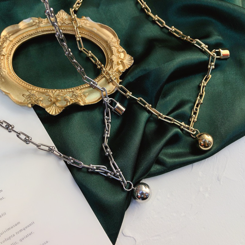 Womens Necklace Choker Chain 18K Gold Plated Stainless Steel Designer Necklaces Pendant Statement Fashion Wedding Jewelry Fashion Versatile Acces-image-844919630