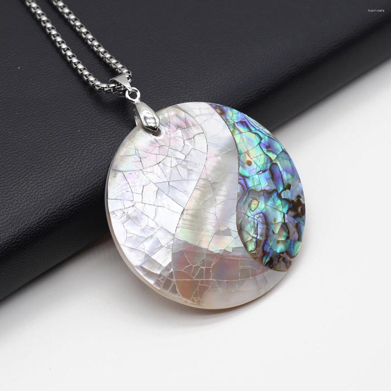 

Chains Natural Abalone Shell Necklace Pendant Round Shape Exquisite Charms For Jewelry Making Diy Bracelet Earrings Party Wedding