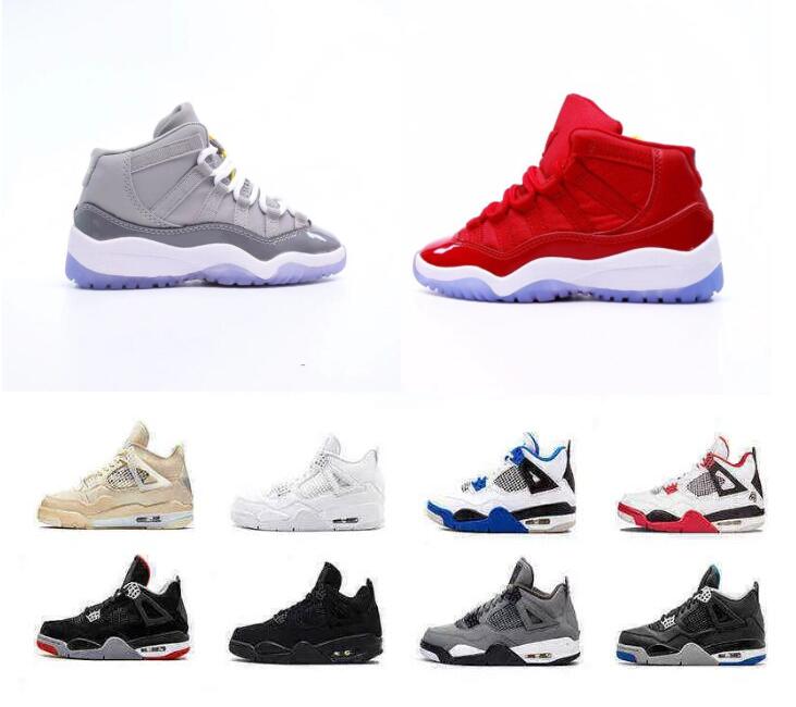 

Infant Toddlers 4 Retro Kids Basketball Shoes Top Quality Chicago 4S Boy Girl Sneaker Light Green Lights Grey 3s Jumpman Khaki Baby Trainers, 33