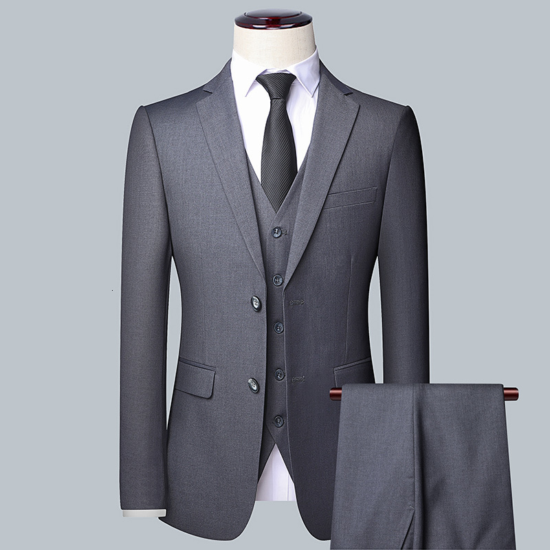 

Men's Suits Blazers Three-piece Male Formal Business Suit for Men's Fashion Boutique Wedding Dress Suit Jacket Vest Pants 230227, Black