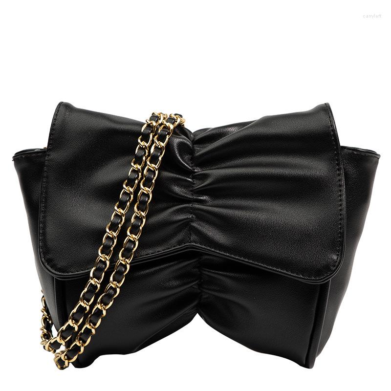 

Evening Bags TRAVEASY Women Shoulder Bag Unique Cute Bow Crossbody Female Pink Leather Satchel Lady Elegance Handbag Chain Messenger, White woman bag