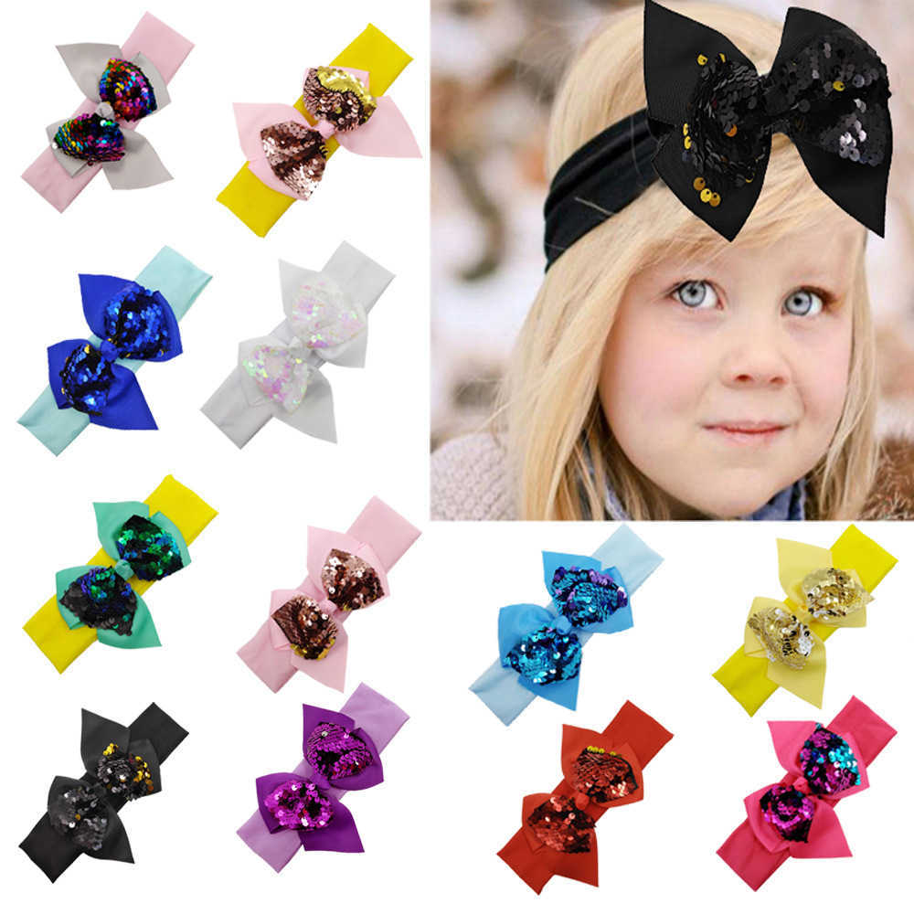 

A205 new sequin bow hair band children's bow headband