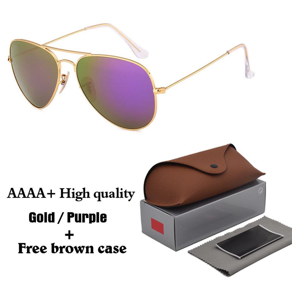 

18 colors High quality Brand Designer Fashion Mirror Pilot Sunglasses Men Women UV400 Glass lens Vintage Sport Sun glasses With bo226U
