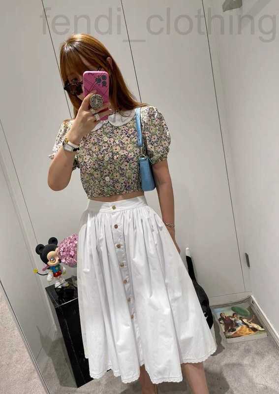 

Two Piece Dress designer Shenzhen Nanyou High-end 22 Summer Embroidery Lace Polo Fragmented Flower First Love Short Top CKVG, Floral7