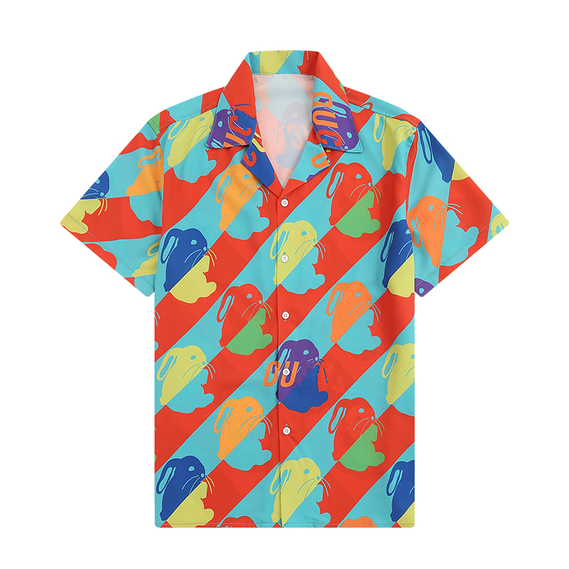

23SS New Summer Short Sleeve Designer Bowling Shirts Men Beach Shorts Pants Fashion Floral Print Dress Shirt Man Regular-Fit Casual Shirt M-3XL, As picture show