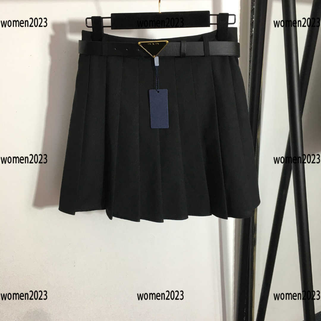 

women skirt lady dress Size -L fashion Belt waist Safety pants lining clothing Summer New Arrivals elegant Feb23, Black