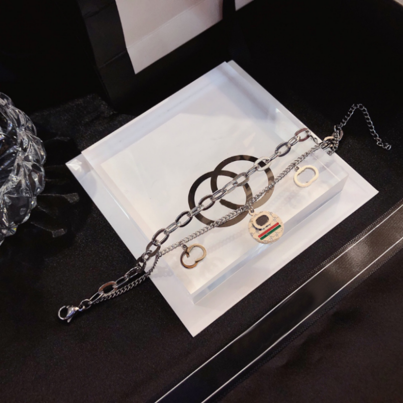 

Charm Double-deck Bracelets Designer Link Chains Fashion Women Jewelry 925 Silver European Style Charms Bracelet For Women Girl Drop Popular Brand Gift