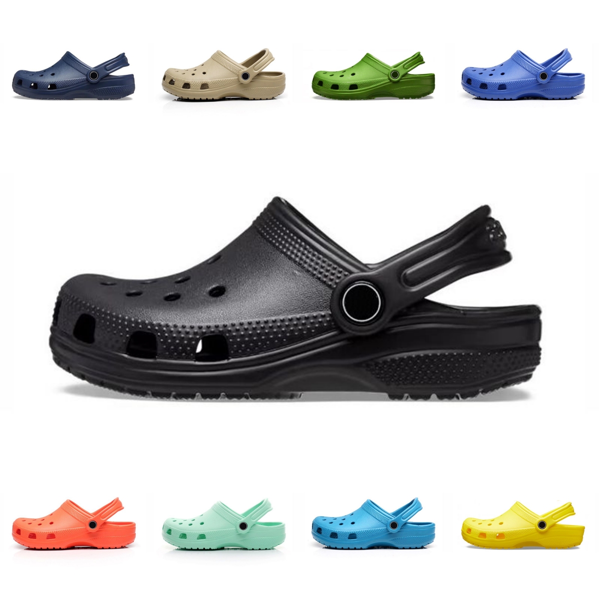 2023 Designer Classic Sandals Croc Clog Buckle slippers croos slides mens triple black white Khaki navy blue Waterproof Shoes Nursing Hospital Wo
