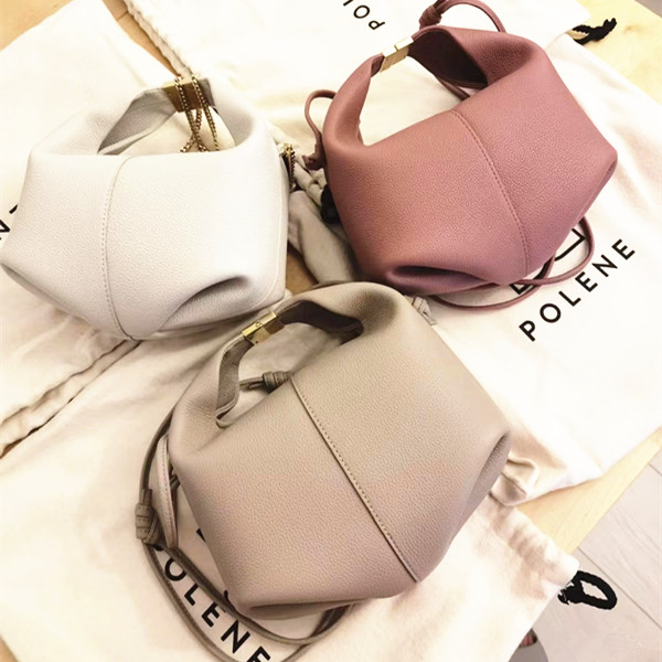 

Polene Beri shoulder fashion hobo pochette brown bag polenes Luxury Designer black cleo tote handbag Womens Men genuine leather purse wallet clutch crossbody bags, Grey
