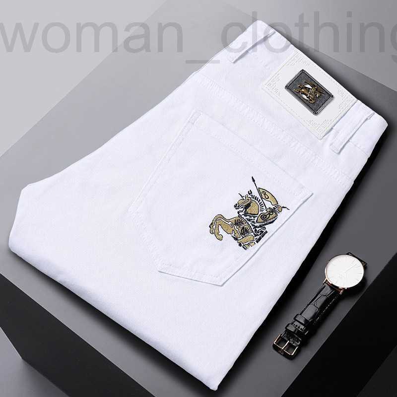 

Men's Jeans Designer Tide brand pure white jeans men's elastic slim fit small foot simple pants fashion 1XJ7, Xww 6006 white