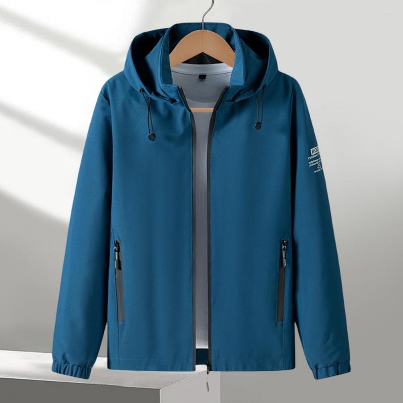 

Men's Jackets Trendy Men Hoodie Elastic Cuff All Match Super Soft Loose Drawstring, Grey