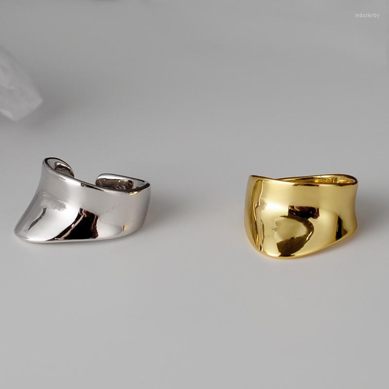 

Backs Earrings MLKENLY Simple 925 Sterling Silver Glossy Geometric Ear Clip Female Ins Cold Wind No Pierced Concave