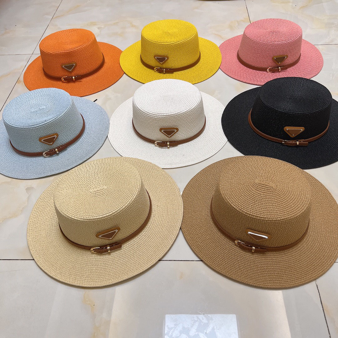 

Luxury designer hat bucket hat fashion casquette straw hats flat top wide brim hats candy fitted casual fisherman cap sun Protection visor caps bonnet 16options, 14