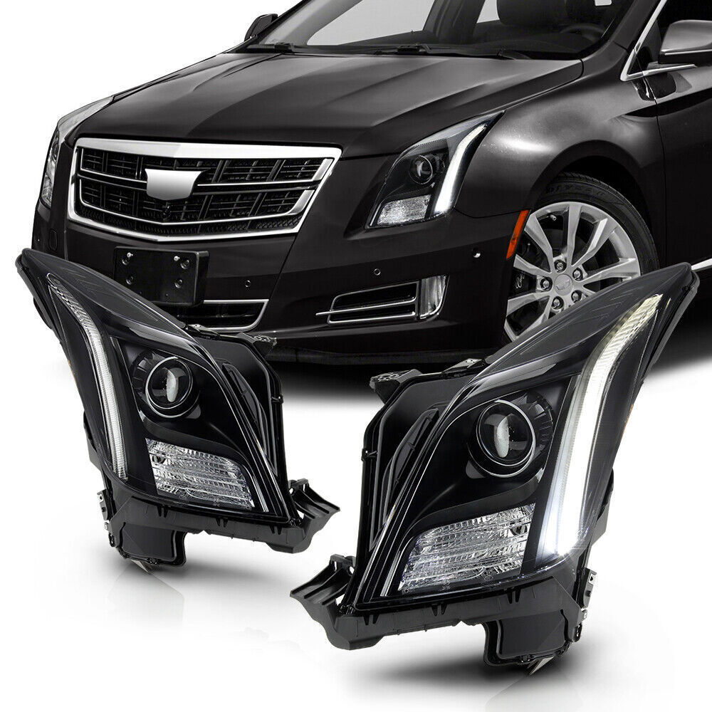 

For 13-17 Cadillac XTS BLACK LED Neon Tube Halo DRL D3S Projector Headlight Lamp