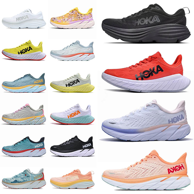 

Fashion Running Shoes hoka Bondi8 Carbon Sneakers Hot Coral black Champagne white Cantaloupe floral blue fog Goblin Blue Men Women 36-45 Trainers Outdoor Sports, Clifton 8 (3) summer song ice flow