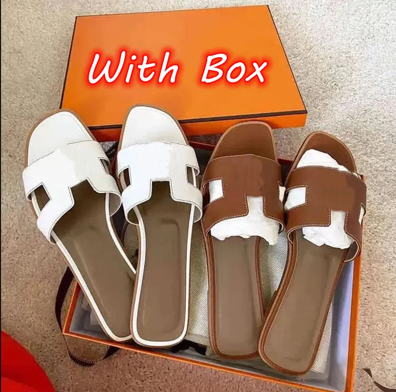 

Designer Slippers Women Leather Sandals Summer Flat Sandals Flip Flop Crocodile Skin Slides Ladies Beach Sandal Party Wedding Slipper With Box, Color 18