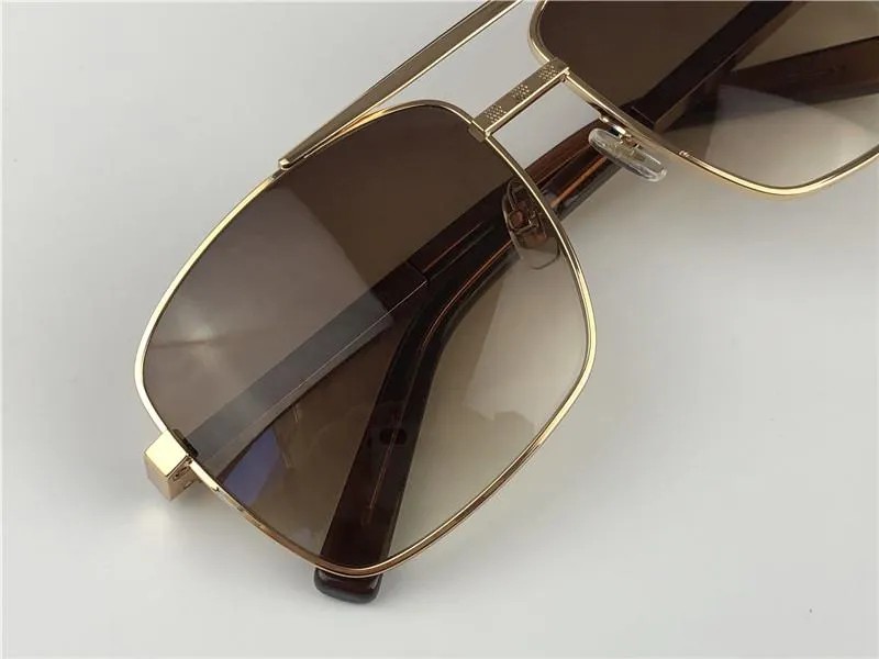 

Fashion Classic 0259 Sunglasses For Men Metal Square Gold Frame UV400 Unisex Vintage Style Attitude Sunglasses Protection Eyewear With Box