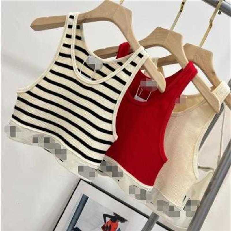 

Womens Designers Knit Vest Sweaters T Shirts Designer Striped Letter Sleeveless Tops Knits Fashion Style Ladies Pullover, Beige