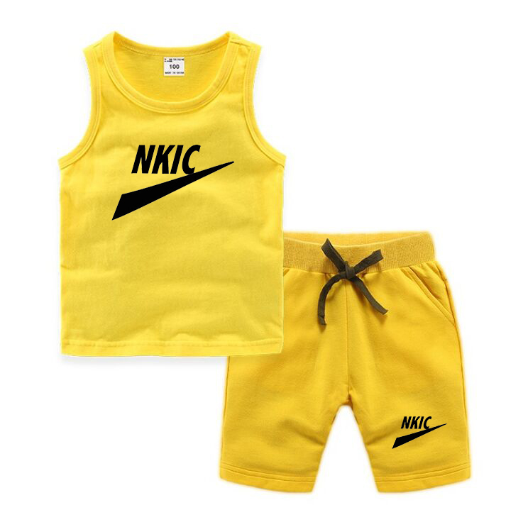 1-13 Years Brand Print Children Clothes Set Summer Baby Boys Girls Clothes 2pcs Baby Unisex Kids Clothing Sets-image-845155100