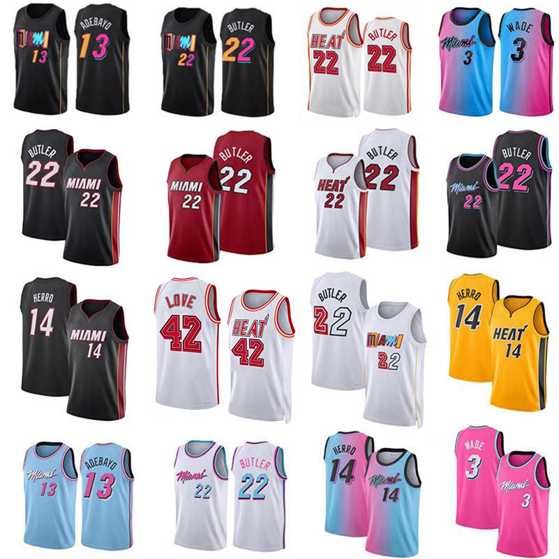 

Heats Jimmy Butler Kevin Love Basketball Jerseys Dwyane 3 Wade Bam Adebayo Tyler Herro Kyle Lowry Victor Oladipo Max Strus Miamis City 75th anniversary Men Jersey, Colour 7