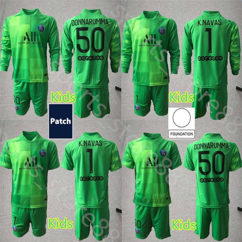 

21 22 kits Youth Germain Long Sleeve Soccer jerseys GK 2021 2022 K NAVAS Goalkeeper 1 Keylor Navas 50 Gianluigi Donnarumma Kids ki2908, Colour 601