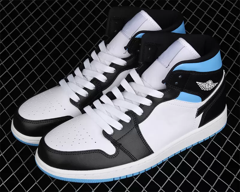 

2023 Jumpman 1 Mid SE Basketball Shoes Black toes White Blue Trainers Sneakers With Box