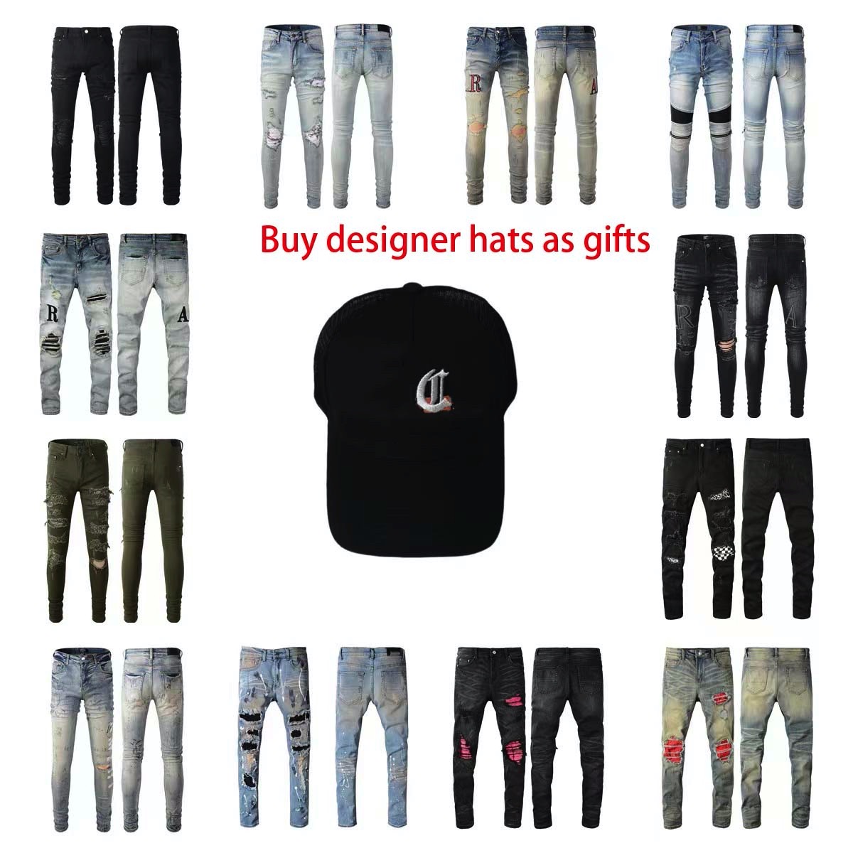 

Mens Jeans Slim High Street Fashion Brand Street Hole Patch Casual Denim Pants Hip-hop Slim Elastic Jeans, 15