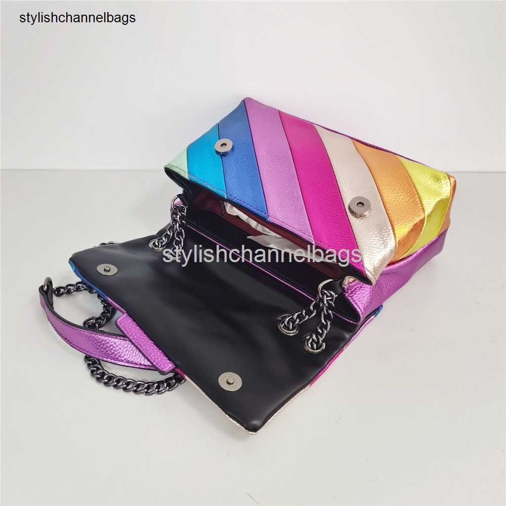 

Evening Bags Eagle Head Kurt Geiger Bag Rainbow Women Handbag Jointing Colorful Cross Body Bag Patchwork Clutch 0228/23 M3RX, Multi
