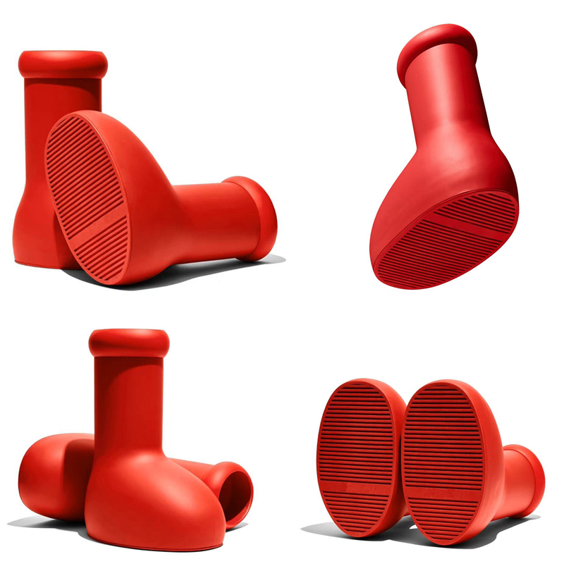 

NEW Astro Boy Big Red MSCHF Boots Mens women Hundred Hollowed rain boot Round Heads Booties EUR 36-45 with box