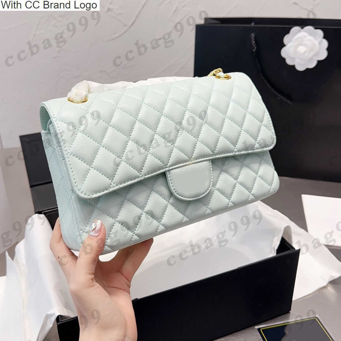 

CC Brand Cross Body 7A Women Luxuries Caviar Designer Bags Classic Diamond Quilted Shoulder Handbags Real Top Calfskin Multi Pocket Large Capacity Cross Body Wa, Box