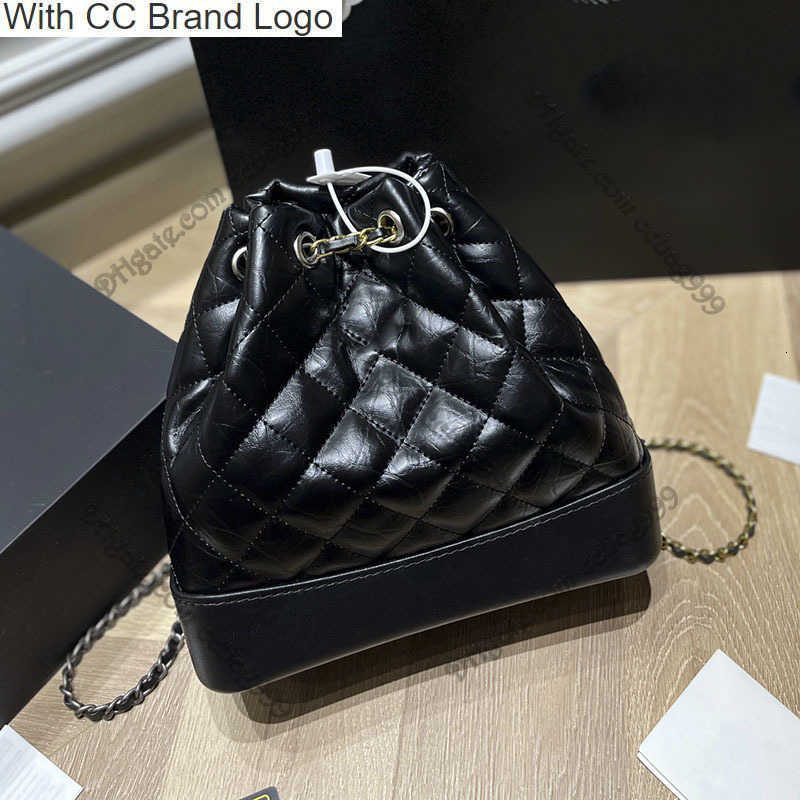 

CC Brand Backpack Style Vintage Designer Womens Bucket Backpack Style Black Patchwork Diamond Quilted Luxury Handbags Gold/Silver Hardware Chain Classic Shoulde