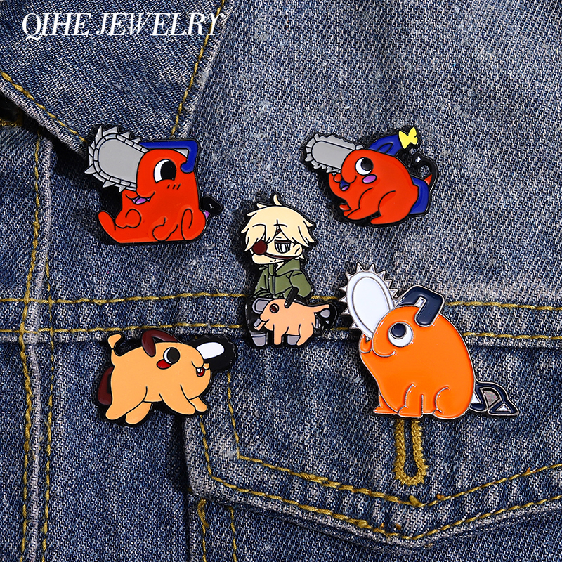 

Chainsaw Man Brooch Enamel Pin Apanese Anime Cartoon Animals Character Badges Backpack Fans Metal Jewelry Accessories Gifts