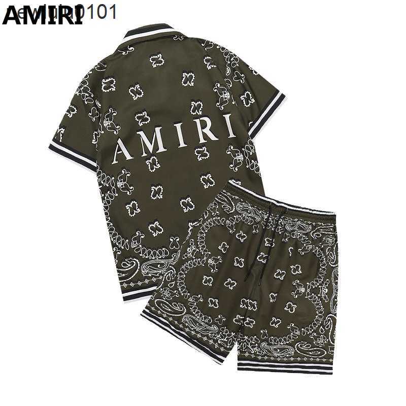 

designer Men's and women's amirs shirts Casual shirts Fashion AMIRS pattern printed sports shirt set, K35 diagram