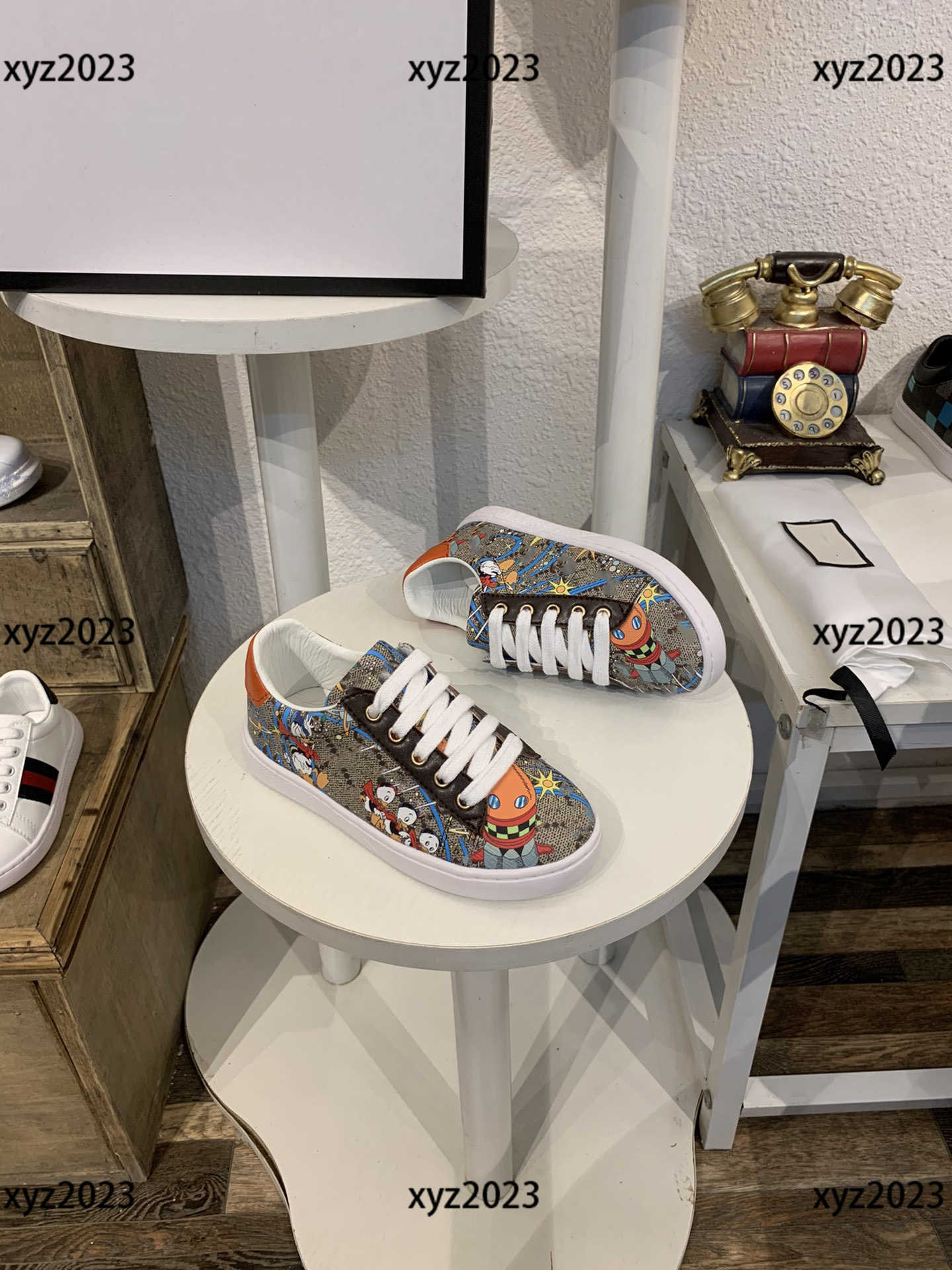 Kids Casual Shoe Child Sneakers Baby Spring Nouvelle lettre d'arrivée Caractère Print Box Box Protection Expédition Children's Taille 23-35