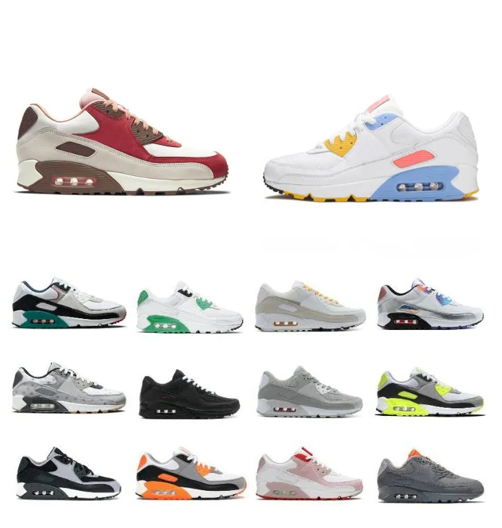 

2023 NEW Max 90 Mens Running Sports Shoes Air 90s Triple White Black Red Wolf Grey Polka Dot Infrared Airs Total Orange Laser Blue Hyper Grape Royal Mens Women Sneakers, 38