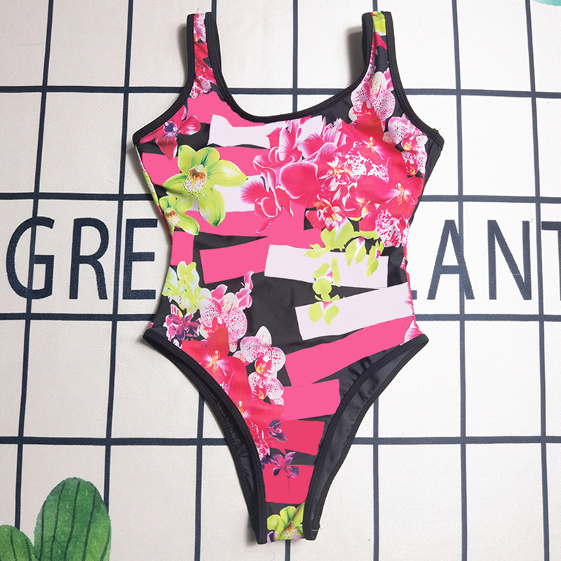 

Black Sexy Swimsuit Vacation Women Beach Swimwear INS Fashion Floral Printed Bathing Suit