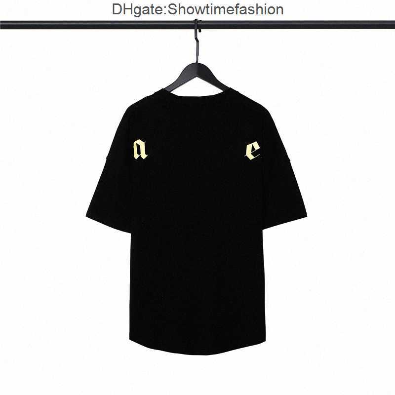 

Designer Palms Summer Mens T Shirts Black Whit Casual Tide Epanelled Clothes Short Sleeved Top Tees Angels Womens Letter Print Loose JH9W, 2 golden font