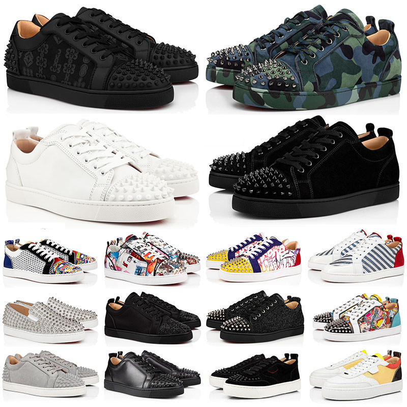

Designer low Dress shoes men Black White Camo Green Glitter Grey Rivets leather suede mens fashion spikes Office Career Wedding trainers casual shoe sneakers, Color#26