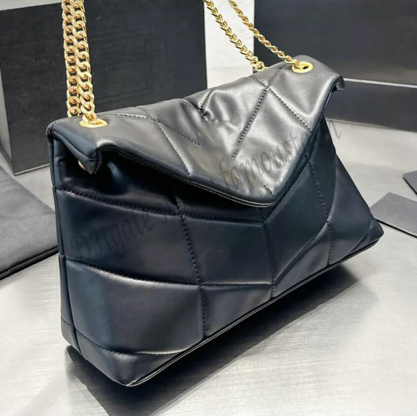

Designer Women Loulou Puffer Chain Messenger Bag France Brand Y Quilted Leather Crossbody Handbag Lady Double Chains Straps Shoulder Handbags Luxury Flap Bags