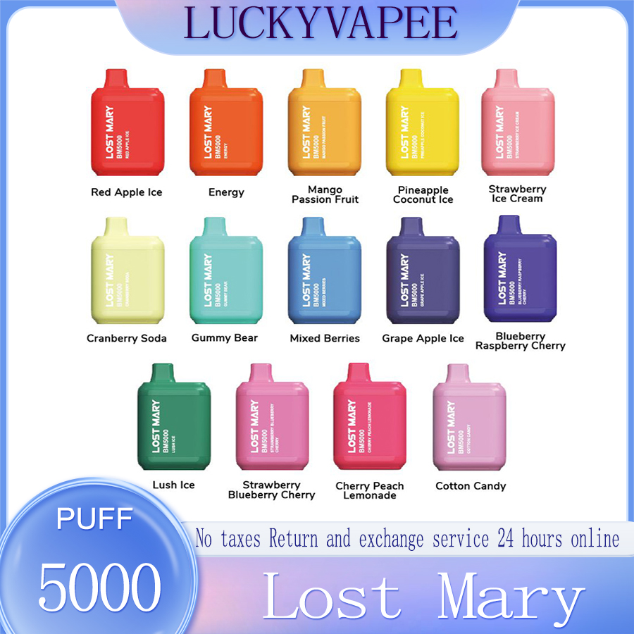 

100% Highest Quality Lost OS5000 BM5000 Puffs Disposable Vape Pen E Cigarette 650mAh Rechargeable Battery 13ml Vaporizers Vapes Air Bar Box