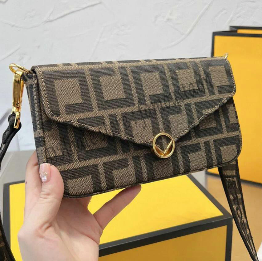 

Designer Women Mini Three-Piece Canvas Pouch Bag Luxurys Designers Bags Italy Brand F Embroidery Handbags Lady 3 Pcs Set Shoulder Handbag With Coin Purse Card