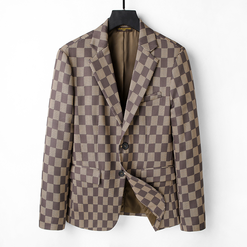 2022 Western clothing Burberry Blazers designer autumn luxury mens outwear coat slim fit casual grid geometry patchwork BBR coats Male fashion dr