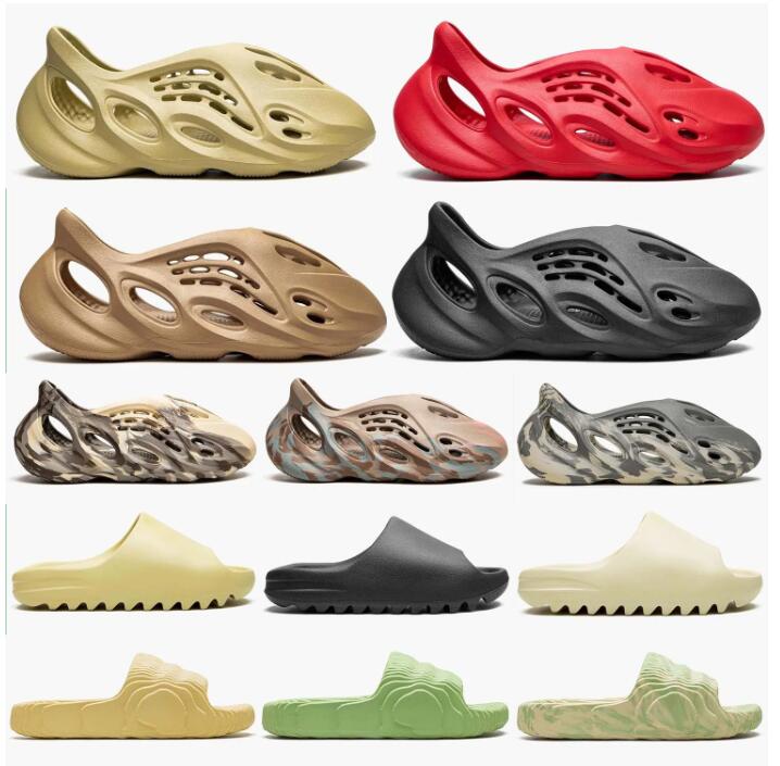 

Slippers men woman Comfortable Sandals Glow Green Soot Onyx Black Bone Resin Desert Sand Pure foam slides mens slide 36-47, 23