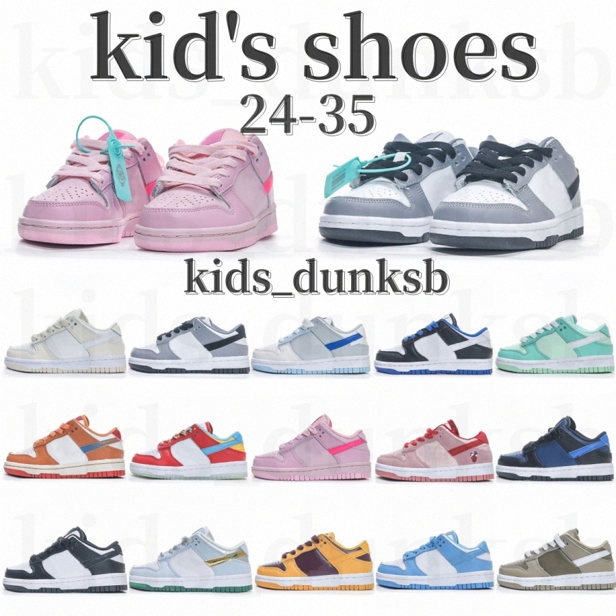 

Kids dunks sb sports summer new color Boys Girls shoes athletic outdoor panda pink spring green children's shoes size 24-35 sjw5WpCn#, No box