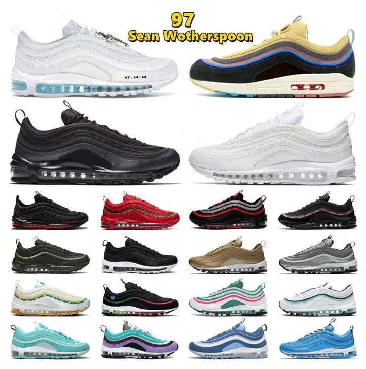 

97 Running Shoes Men Women Sean Designer Wotherspoon 97s Triple Black White Silver Bullet Gold South Beach Ghost Mens Trainers Sports Sneakers sisterhood pine green, #4