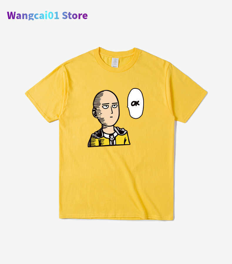 

Men' T-Shirts High Quality100% Cotton One punch man T shirts Wen Women Japanese anime Printed casual loose o-neck t-shirt Oversize tops 0301H23, White